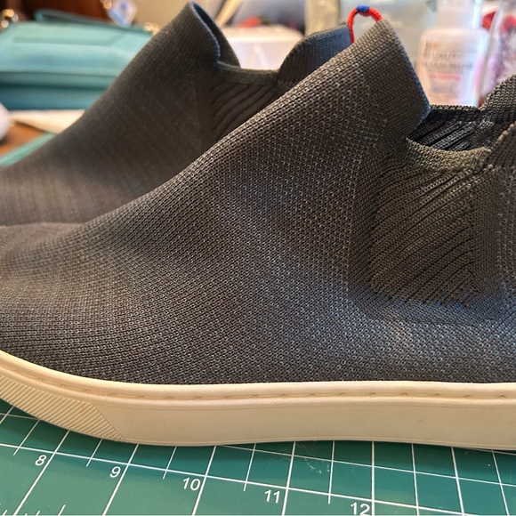 Rothys The Chelsea High Top Knit Gray Pull On Women Ankle Sneaker - Picture 2 of 6